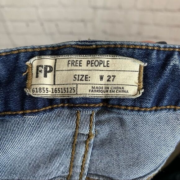 Free People Womens Ripped Distressed Skinny Jeans Size 27 - Picture 10 of 10
